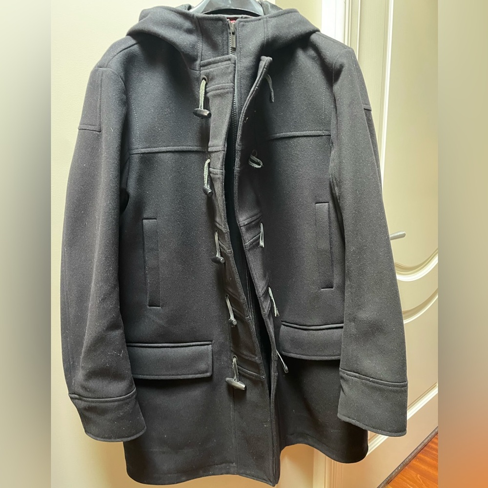 HUGO BOSS black wool coat size 42R